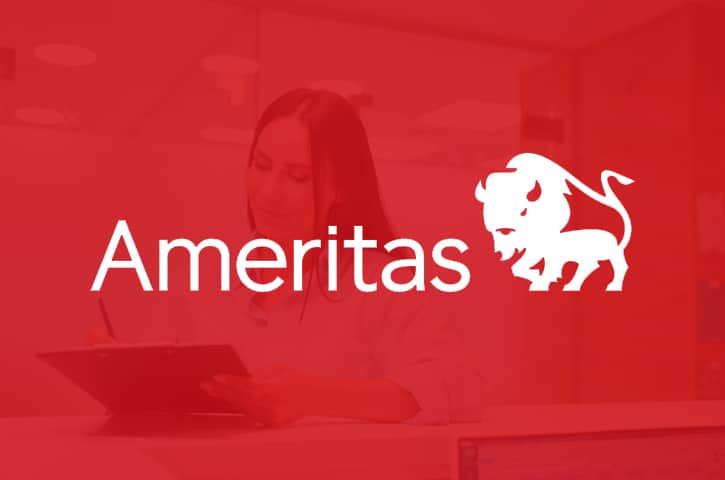Ameritas logo with white bull icon on red background for Signature Orthodontics website